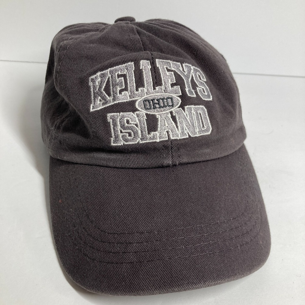 Kelleys Island Ohio Cap Hat Adult Adjustable Strapback Brown Embroidered Tourist